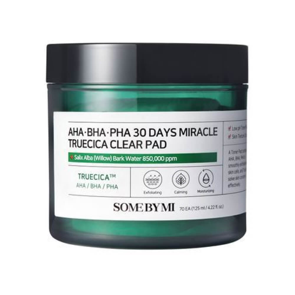 Кислотные пэды для проблемной кожи Some By Mi AHA BHA PHA 30 Days Miracle Truecica Clear Pad, 70 шт